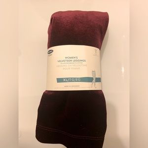 Old Navy NWT Velvet Velour Leggings, Size XL, Burgundy